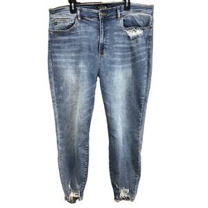 Judy Blue Jeans Womens 22W Skinny Fit Mid Rise Blue Denim Stretch‎
